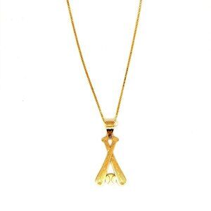 14K/10K Gold Baseball Necklace